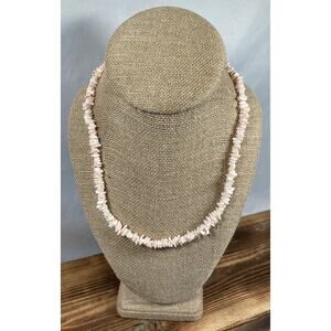 Puka Sea Shell Necklace Surfer Style Beach Hawaiian Light Pink Unisex 18.25”